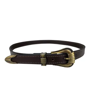 Porters Dress Belt Brown with Antique Buckle