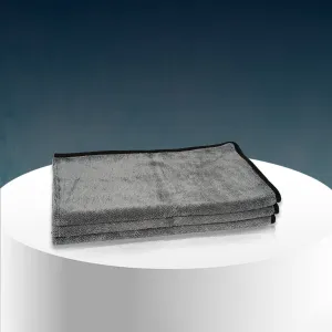 Poshlyf Twisted Loop Grey Black 600GSM Desert Storm Drier Microfiber 80cm x 50cm