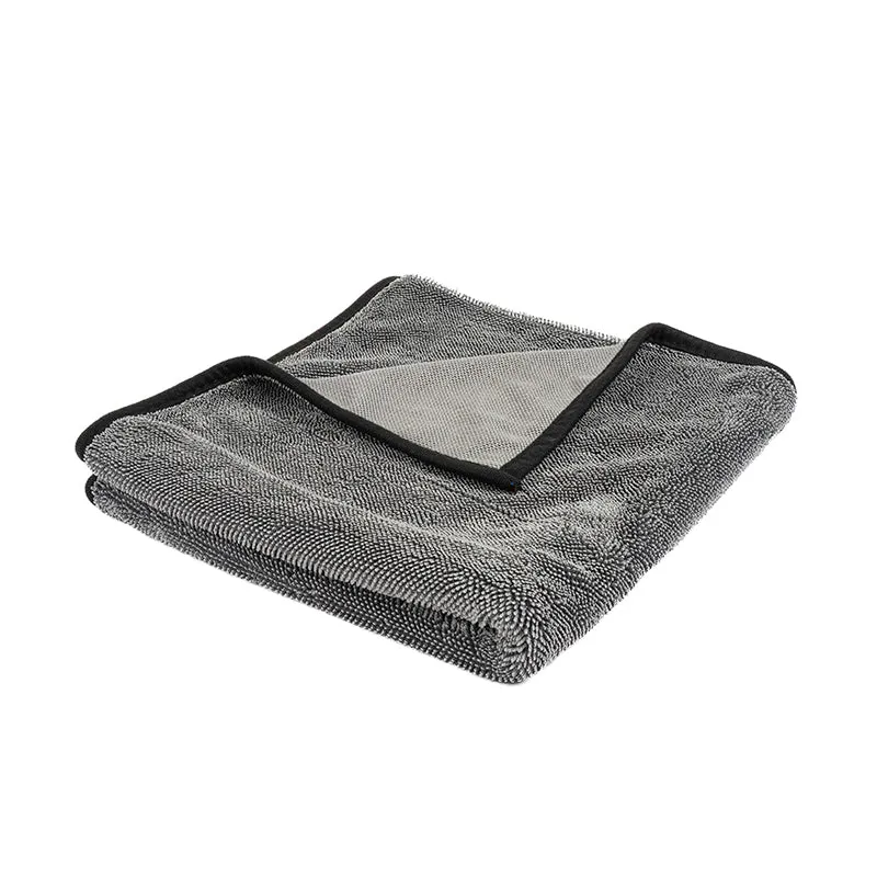Poshlyf Twisted Loop Grey Black 600GSM Desert Storm Drier Microfiber 80cm x 50cm