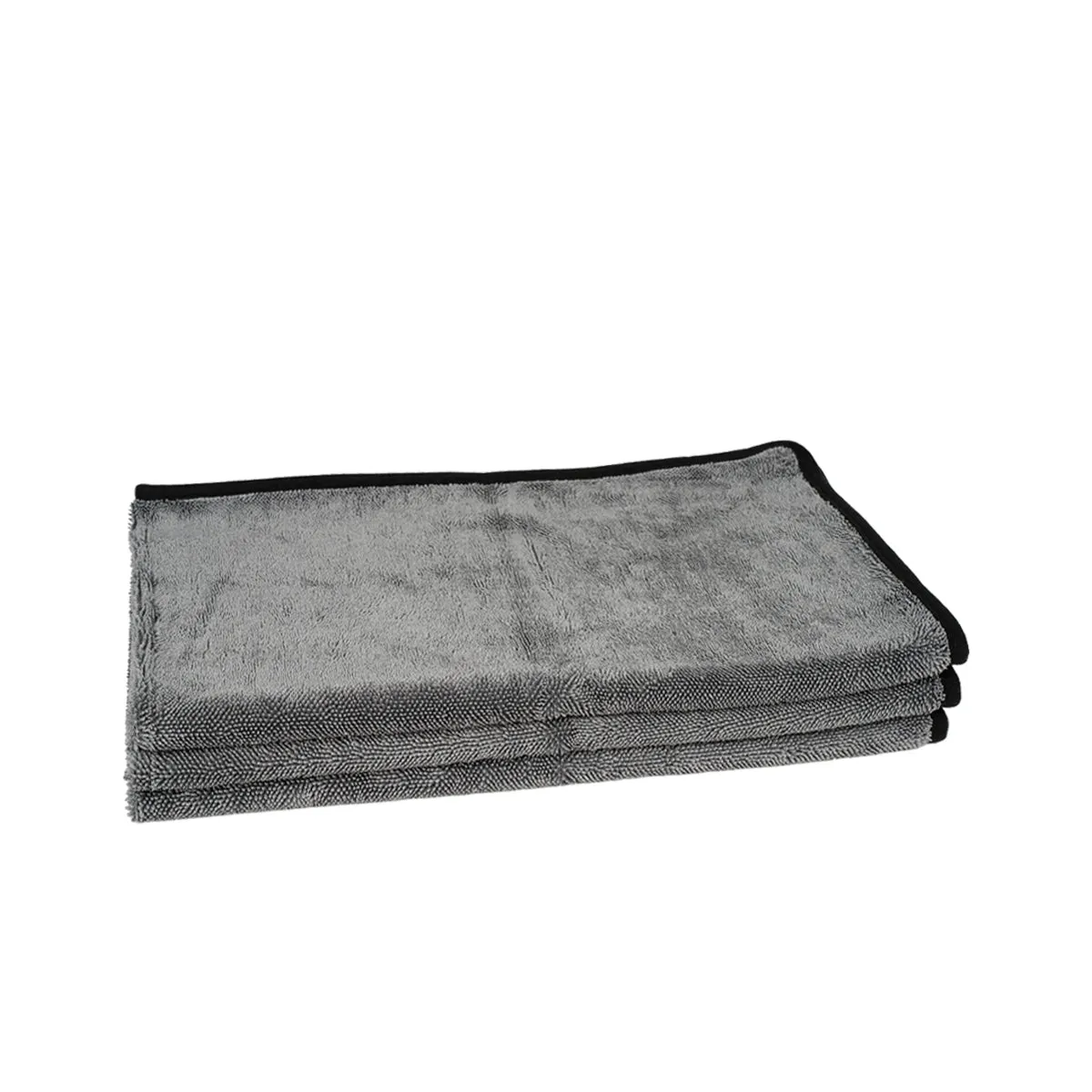 Poshlyf Twisted Loop Grey Black 600GSM Desert Storm Drier Microfiber 80cm x 50cm