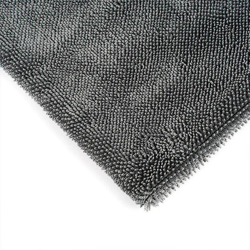 Poshlyf Twisted Loop Grey Black 600GSM Desert Storm Drier Microfiber 80cm x 50cm
