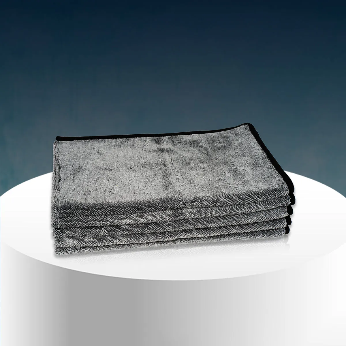 Poshlyf Twisted Loop Grey Black 600GSM Desert Storm Drier Microfiber 80cm x 50cm