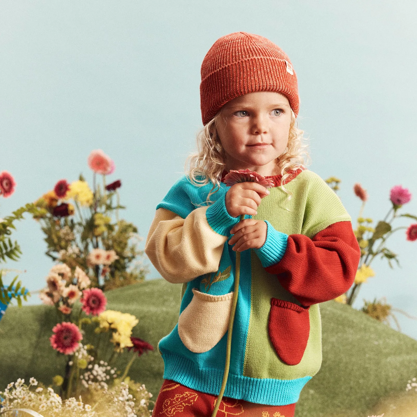 Rad Kid Organic Knit Beanie - Cherry Marle