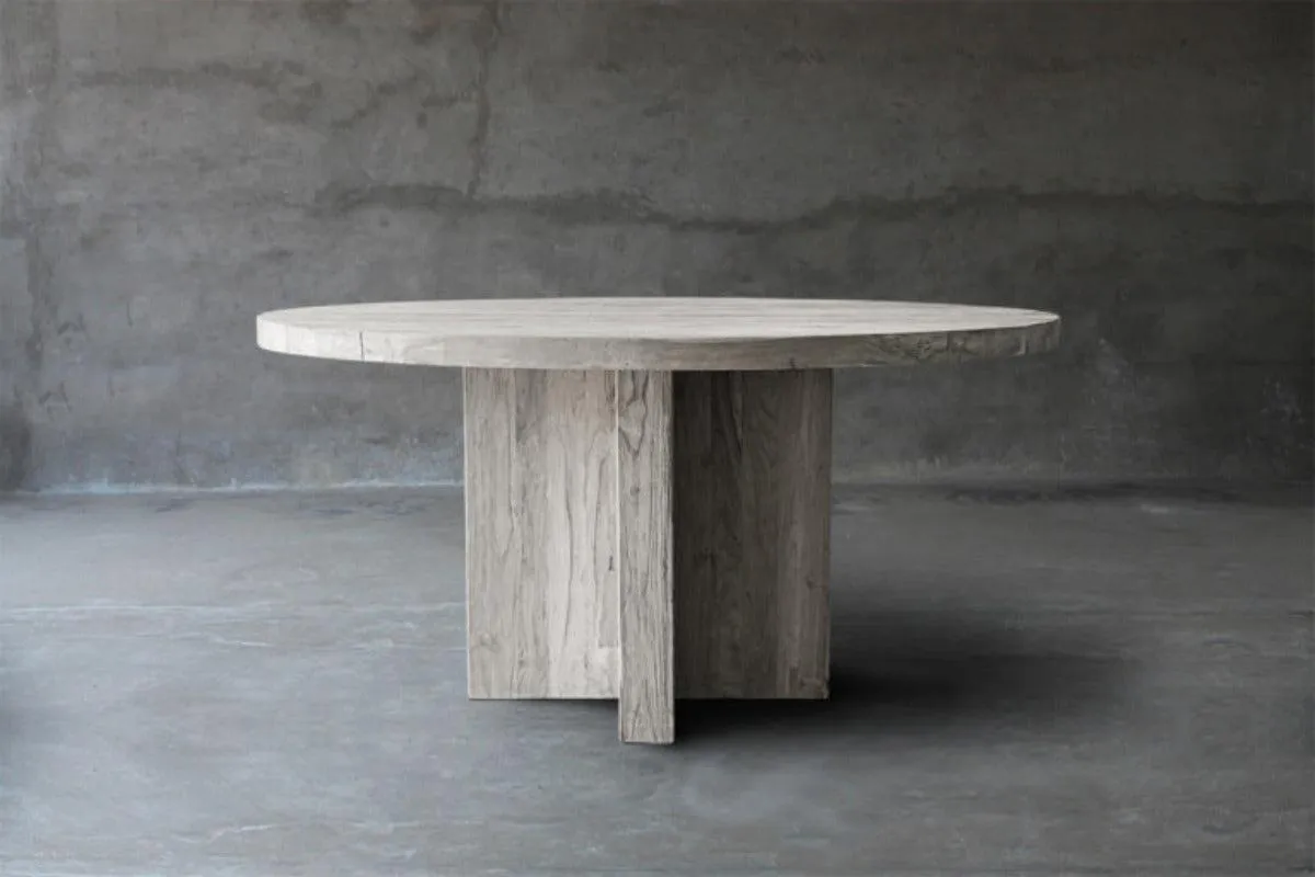 Reclaimed Teak Table T-Base Dining Table