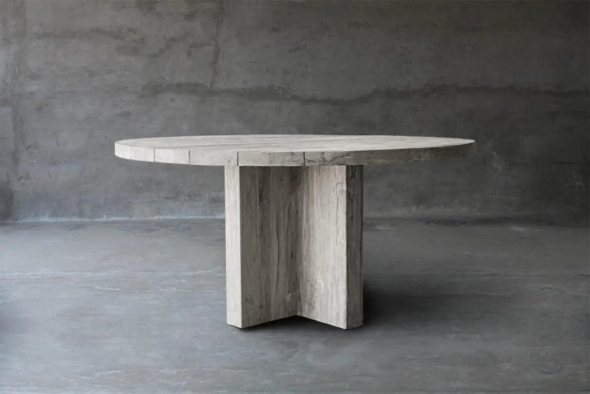 Reclaimed Teak Table T-Base Dining Table