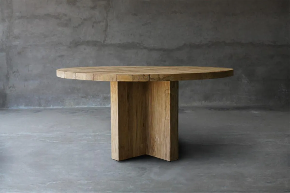 Reclaimed Teak Table T-Base Dining Table