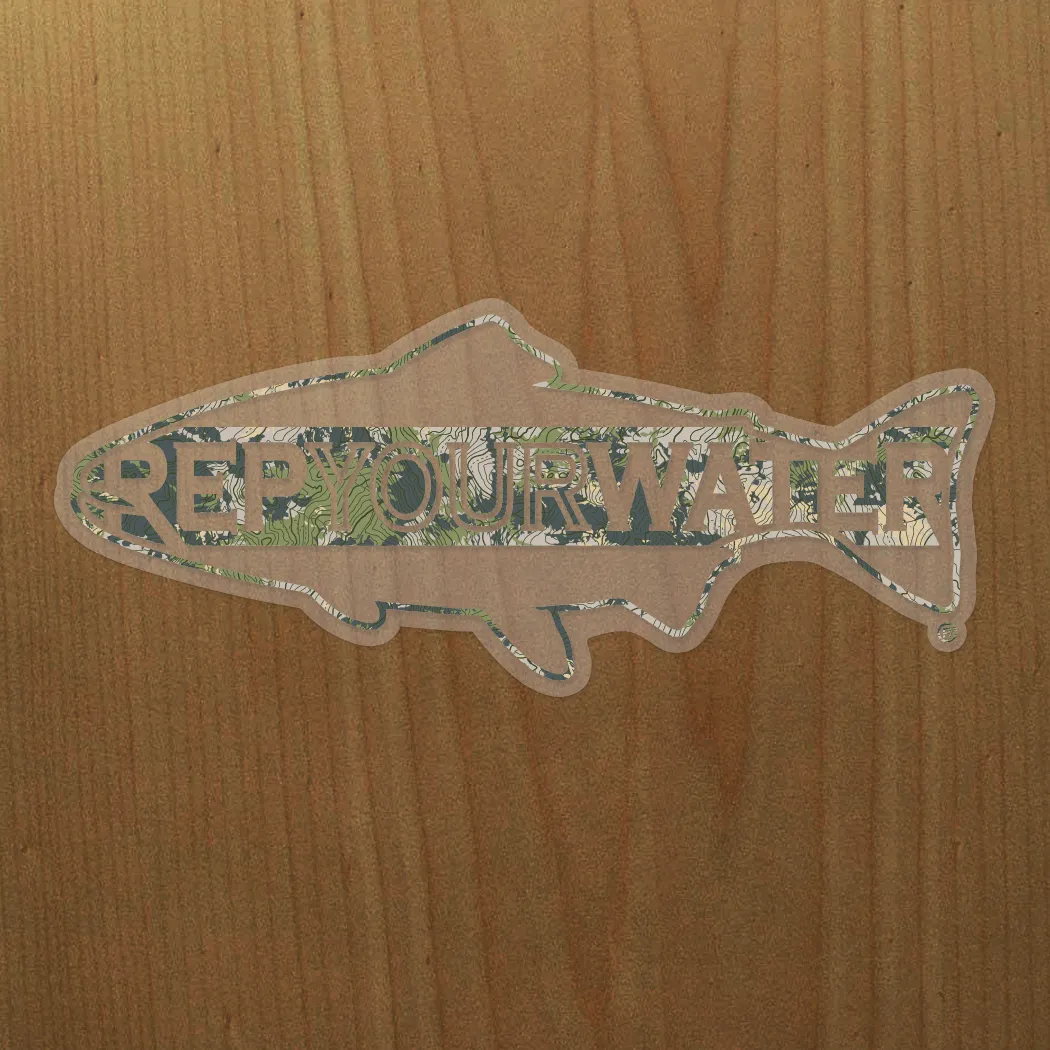RepYourWater Topo Camo XL Sticker