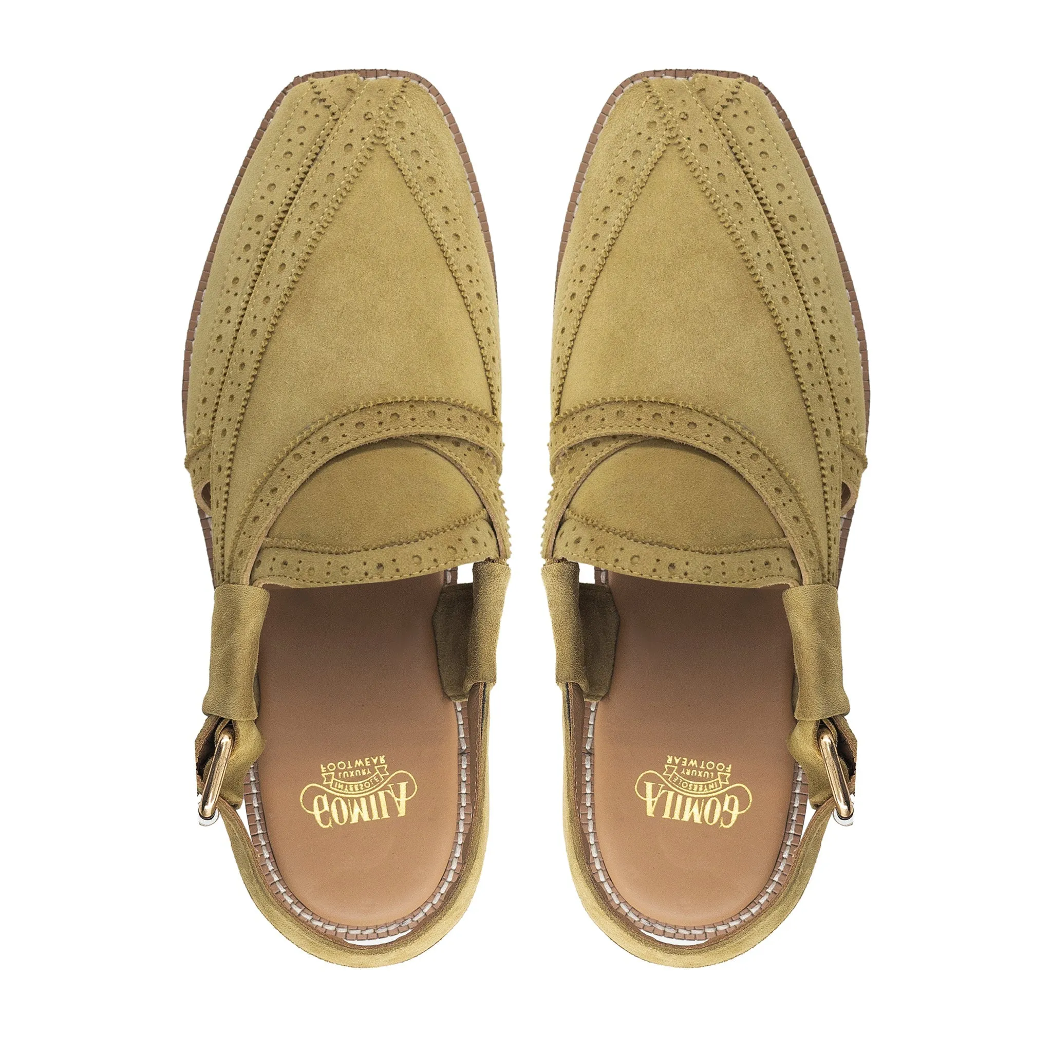 Rufus - Men's Tan Kid Suede Sandal