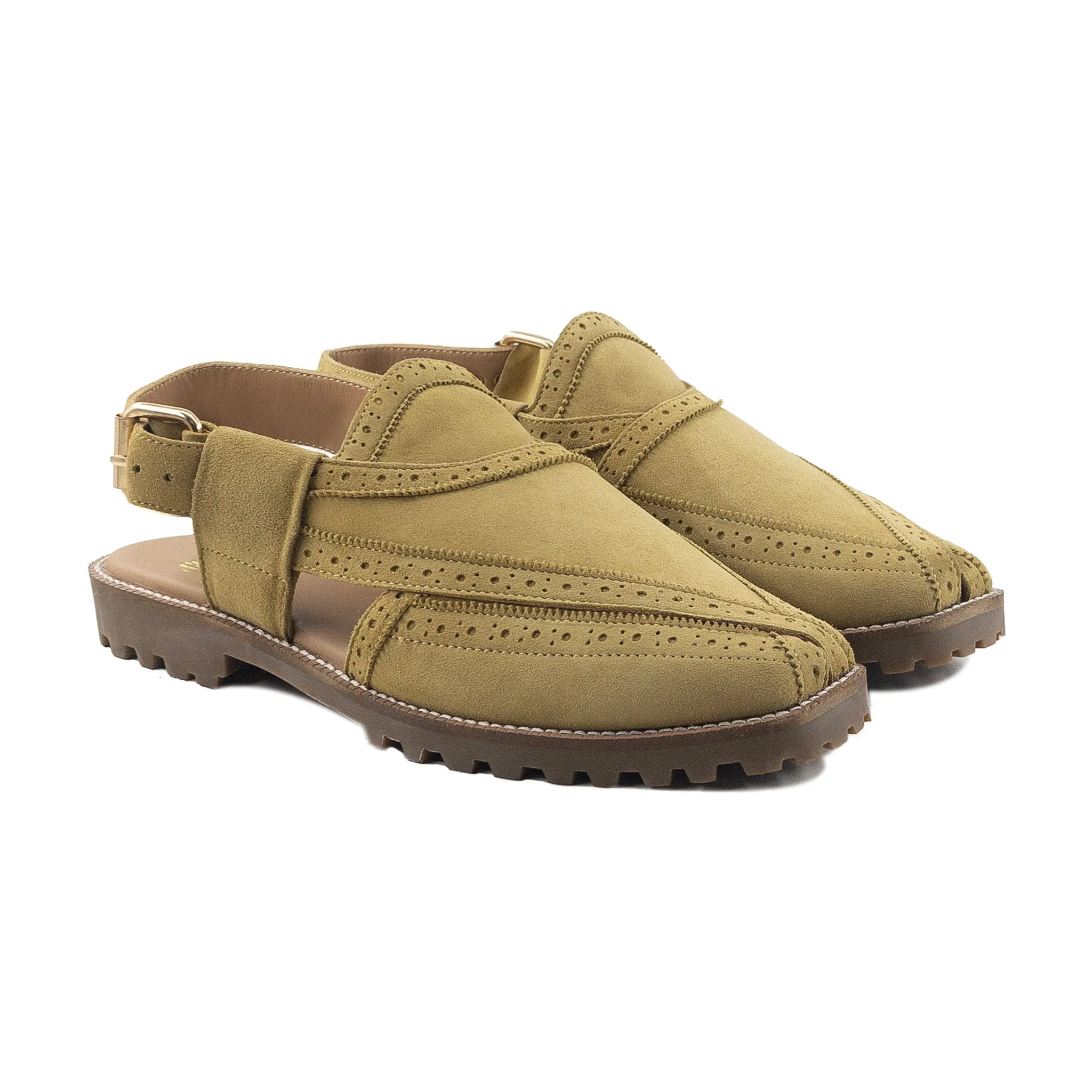 Rufus - Men's Tan Kid Suede Sandal