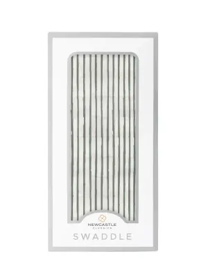 Sage Green Stripe Bamboo Swaddle