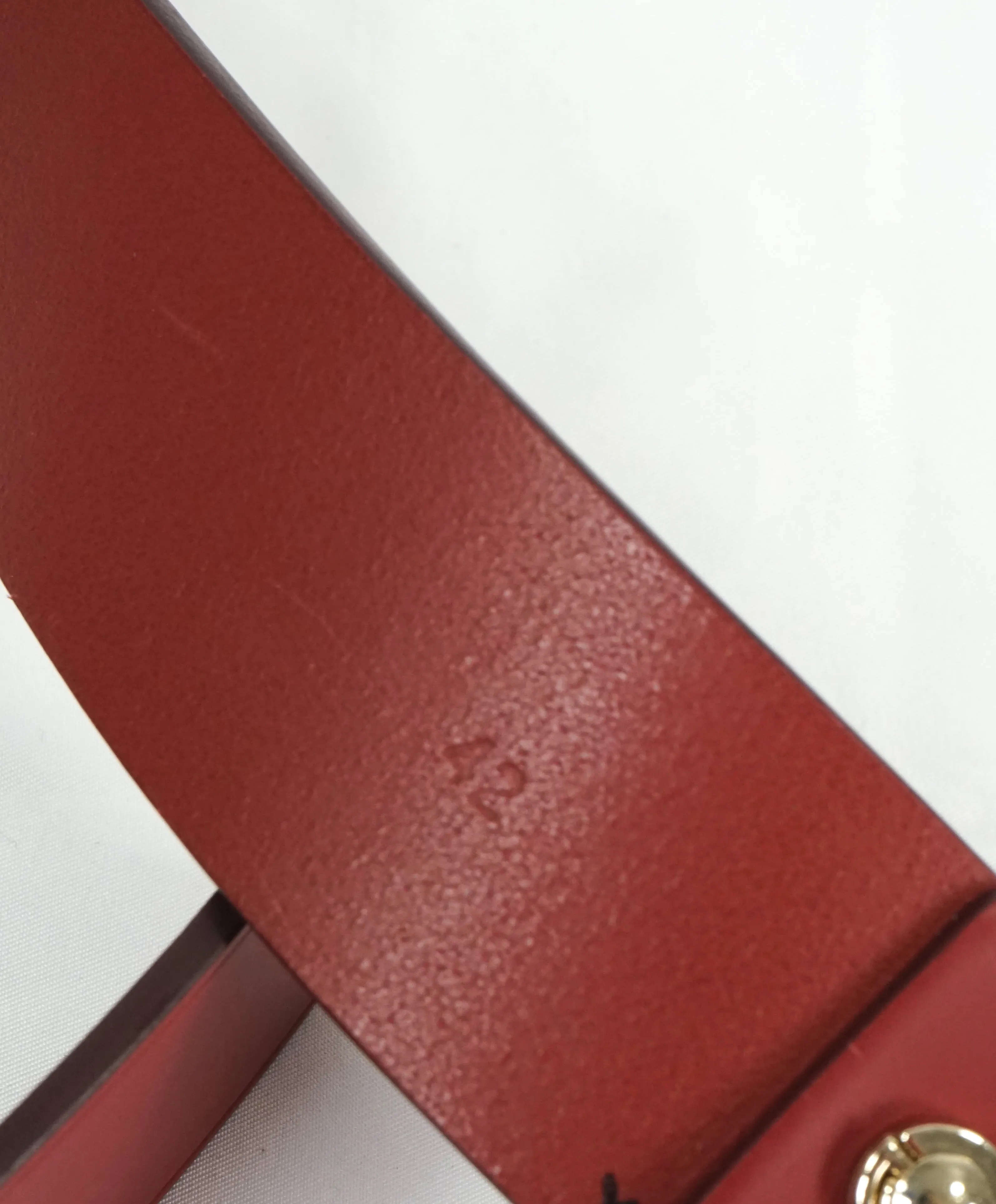 SALVATORE FERRAGAMO - Red & Gold Oversized Leather Gancini Belt - 42W