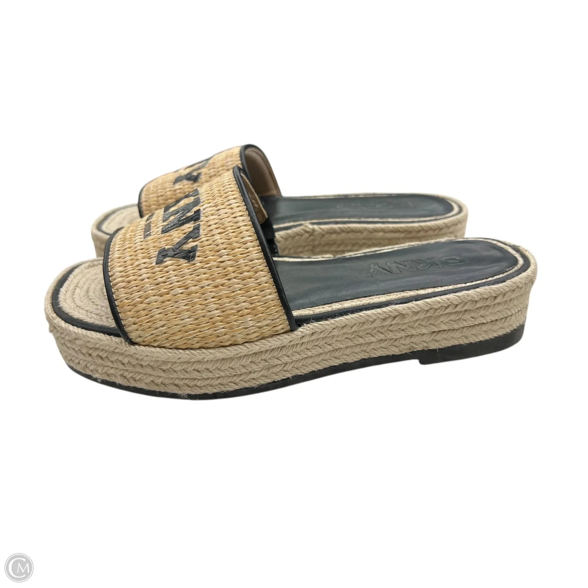Sandals Heels Platform By Dkny In Black & Cream, Size: 8