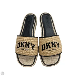 Sandals Heels Platform By Dkny In Black & Cream, Size: 8