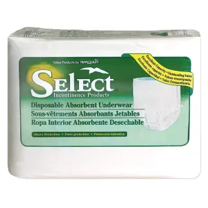 Select Disposable Absorbent Underwear - XX-Large 48/cs
