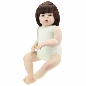 Simulation Doll Lifelike Reborn Baby Dolls Silicone 28" Alive Naked Toddler Girl Doll DIY Gifts