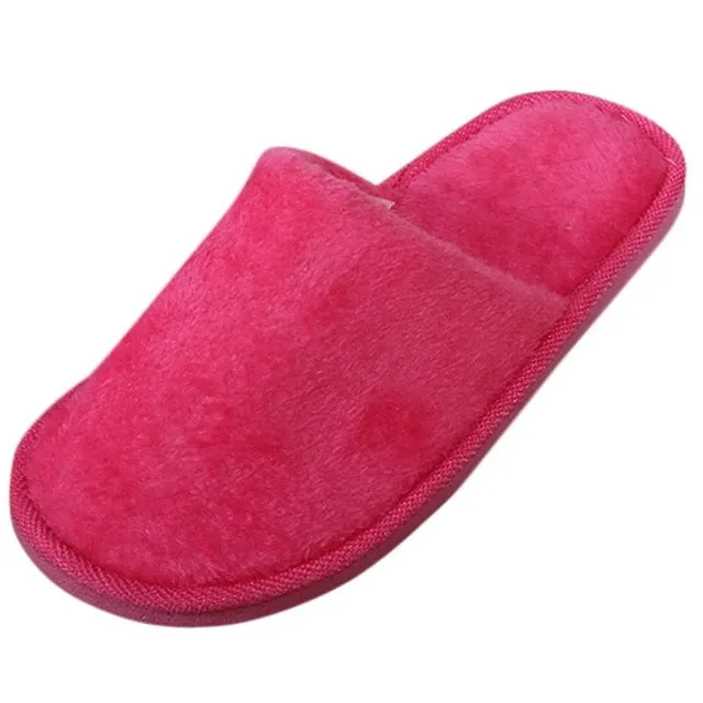 Slippers Men Winter Fleece House Shoes Floor Lovers Home Shoes Warm Soft Flats Solid  Men Shoes Indoor Slip-On Shoes  #YL5