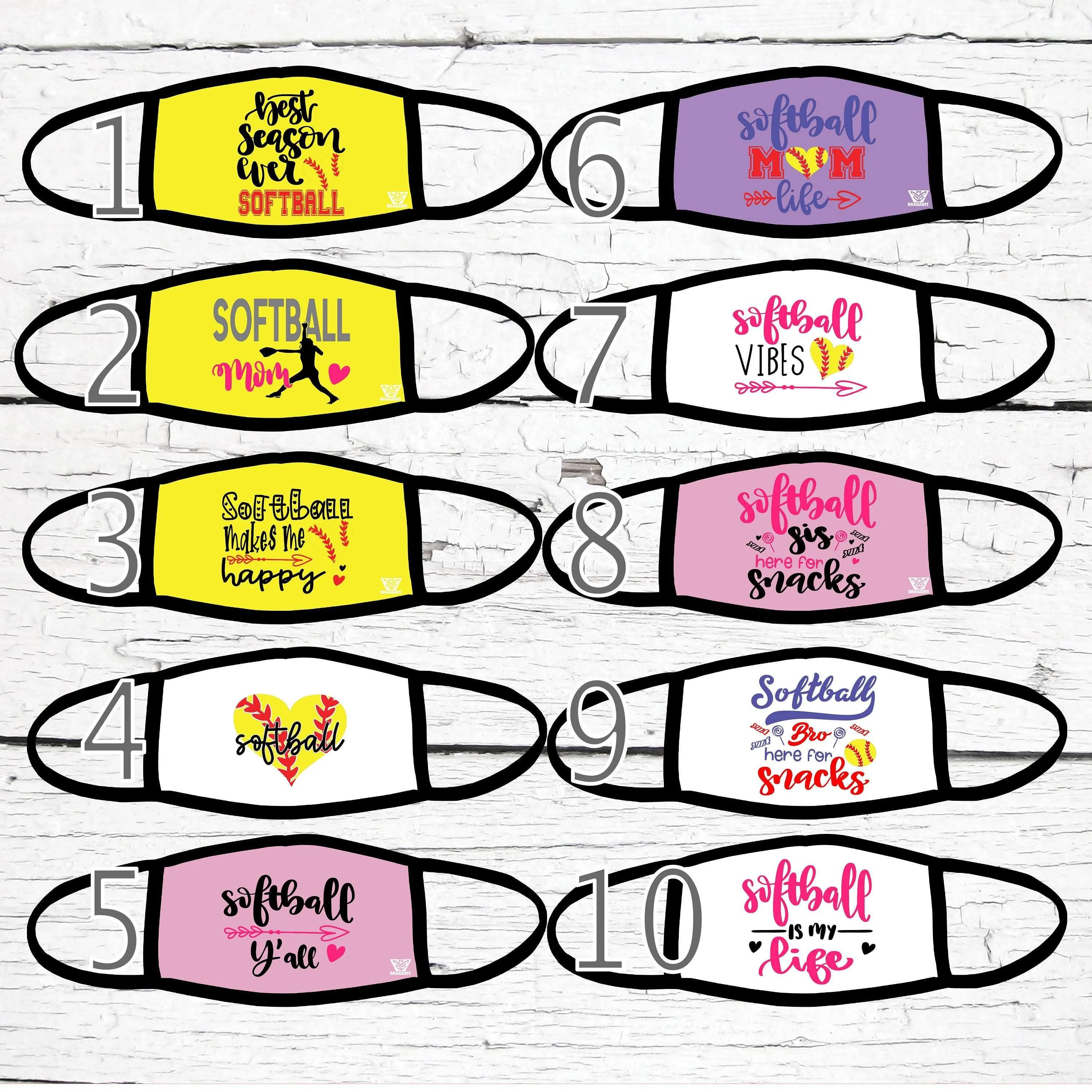 Softball Face Mask / Adjustable Softball Mask / Softball Mom Mask /Softball Dad Mask / Softball Mask for Kids / Softball Mask for Adults