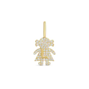 Solid Initial Diamond Kid Charm