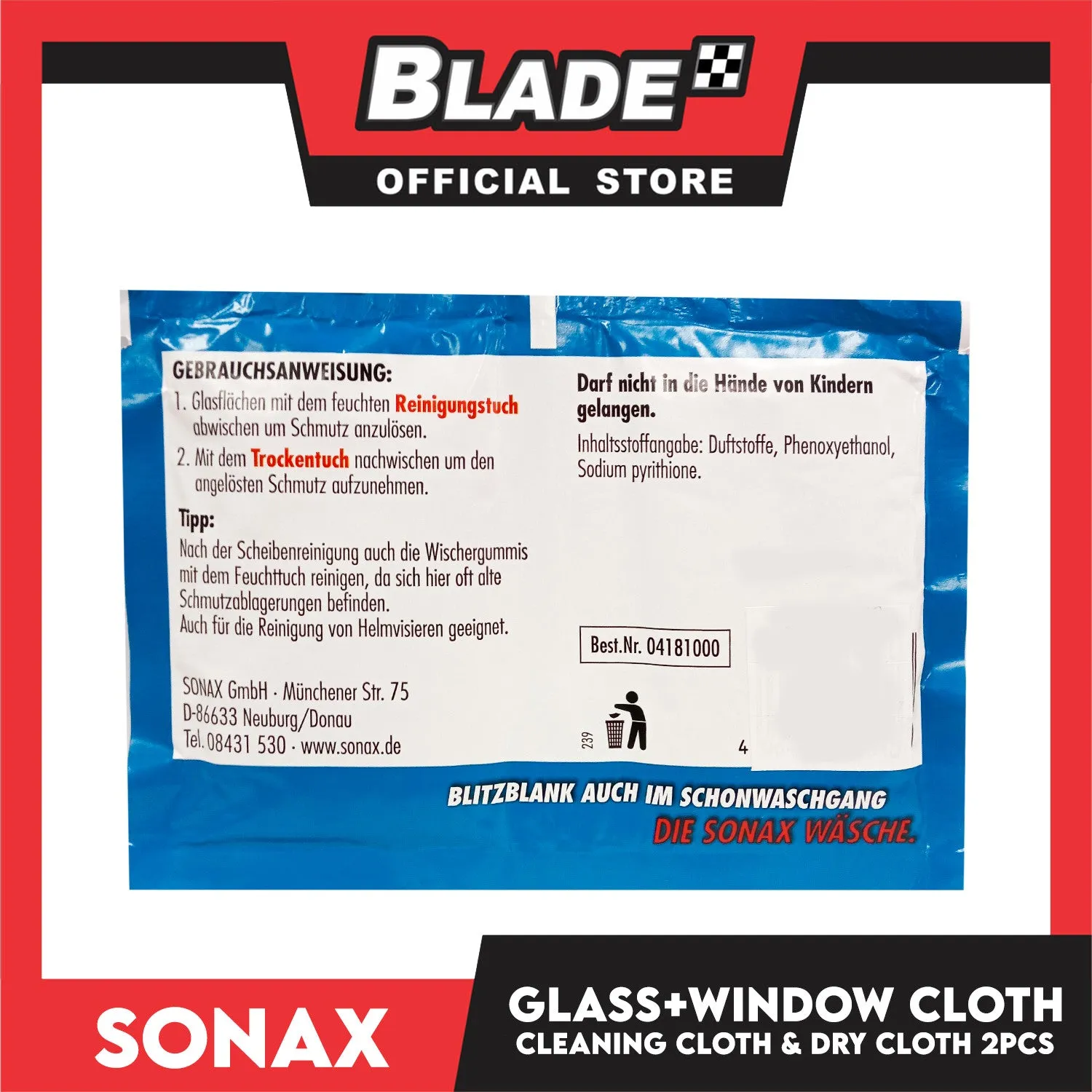 Sonax Glass Window Cleaning Cloth    Dry Cloth