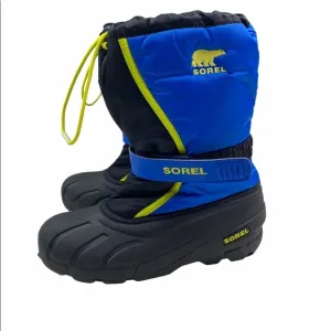 Sorel Big Kid FLURRY BOOT, Black &amp; Super Blue Size 7