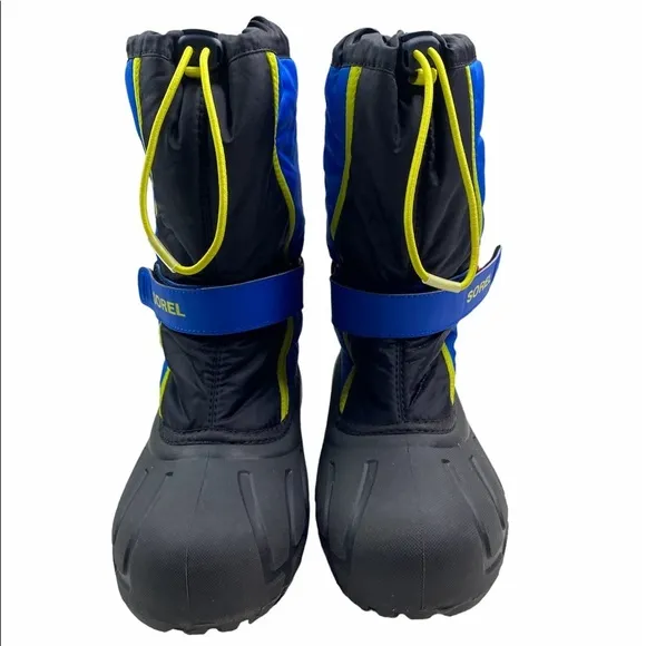 Sorel Big Kid FLURRY BOOT, Black &amp; Super Blue Size 7
