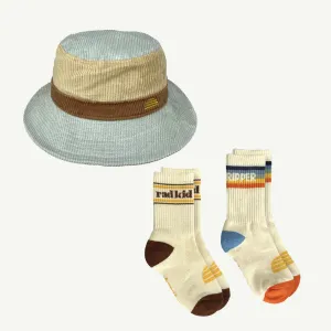 Spliced Cord Bucket Hat and Rad Kid Sock Bundle - Scout