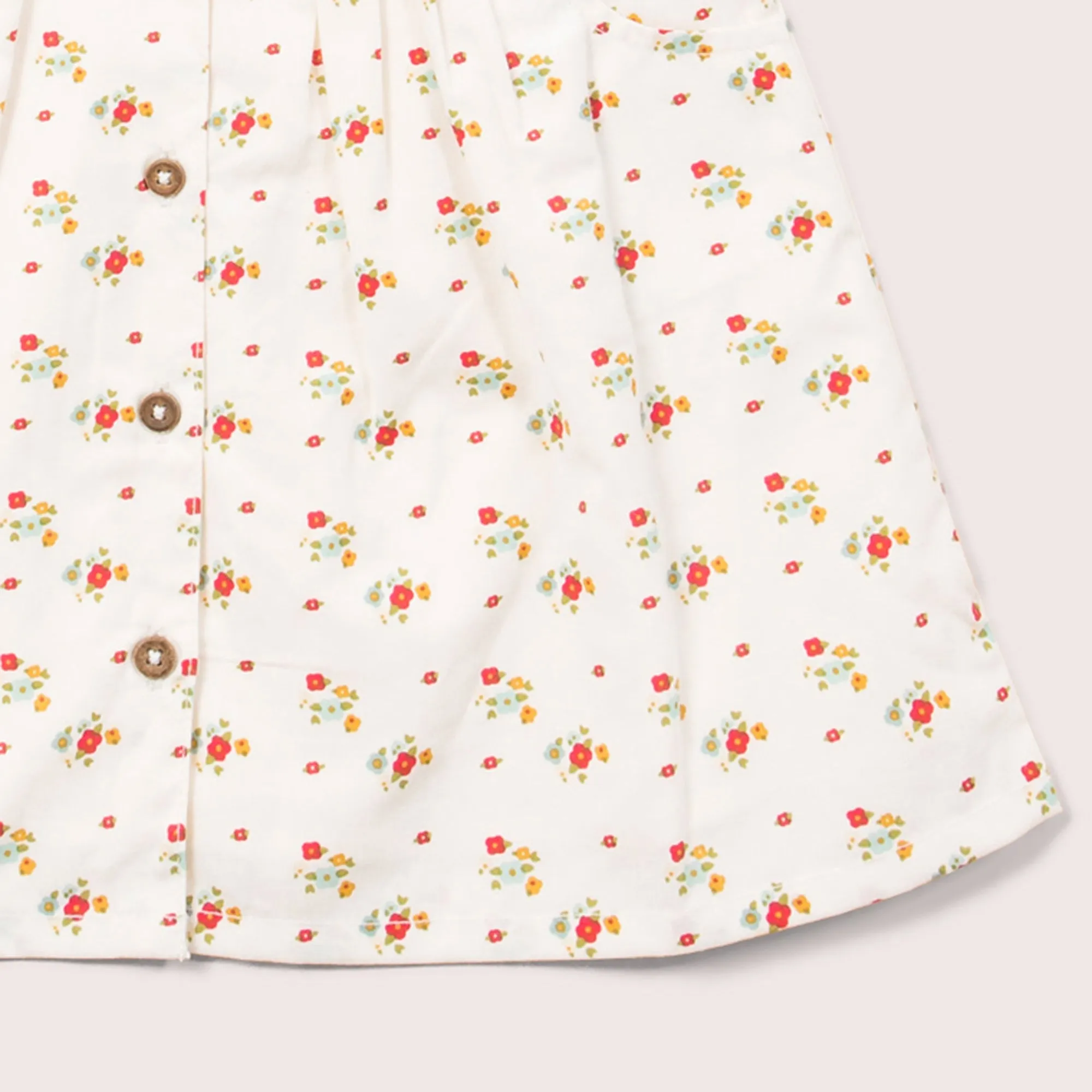Spring Flowers Button Through Short Sleeve Dress