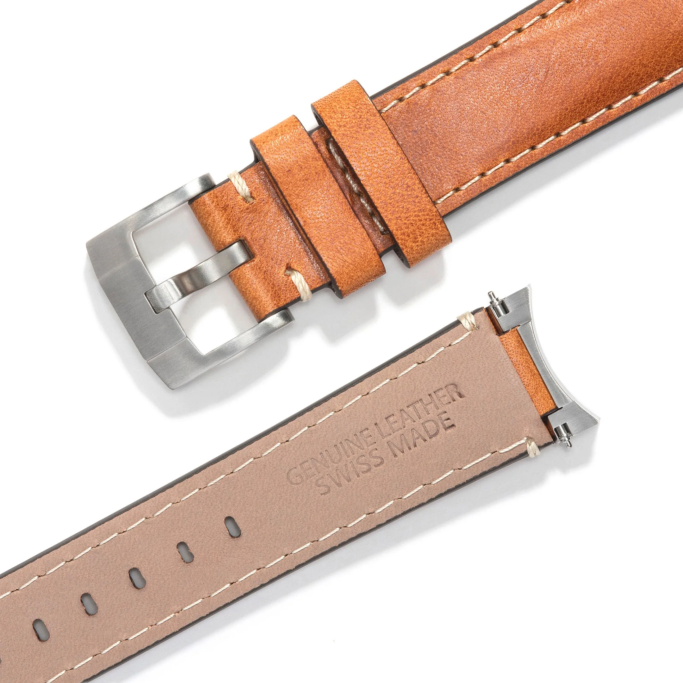 Steel End Link Leather Strap for Rolex Oyster Perpetual 39mm with Tang Buckle