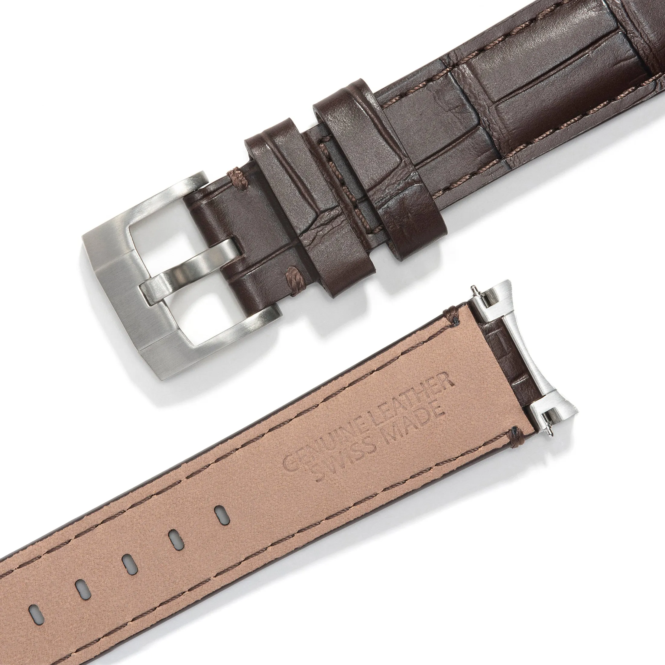 Steel End Link Leather Strap for Rolex Oyster Perpetual 39mm with Tang Buckle