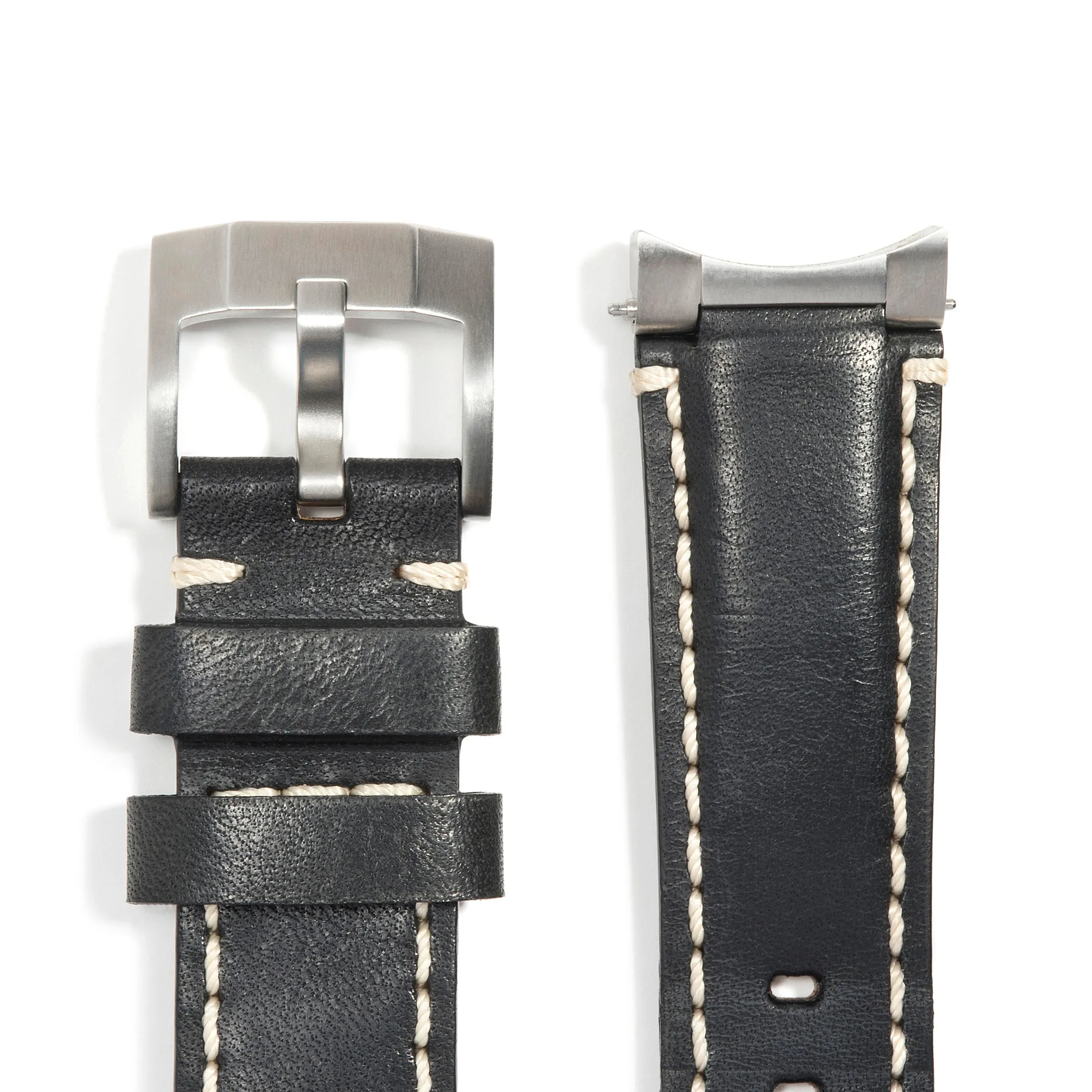 Steel End Link Leather Strap for Rolex Oyster Perpetual 39mm with Tang Buckle