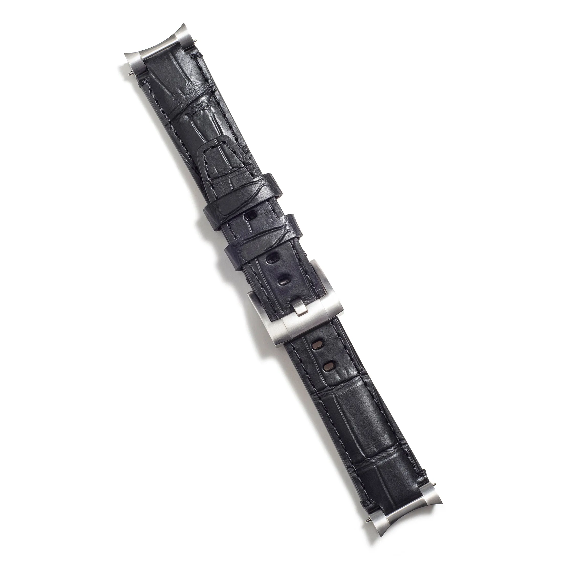 Steel End Link Leather Strap for Rolex Oyster Perpetual 39mm with Tang Buckle