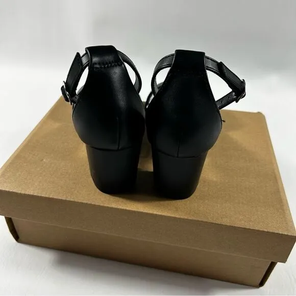 Steve Madden - Girl's Carrson Black Smooth Sandal - Size 2 Little Kid M
