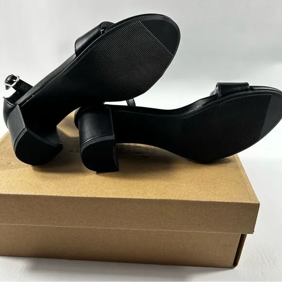 Steve Madden - Girl's Carrson Black Smooth Sandal - Size 2 Little Kid M