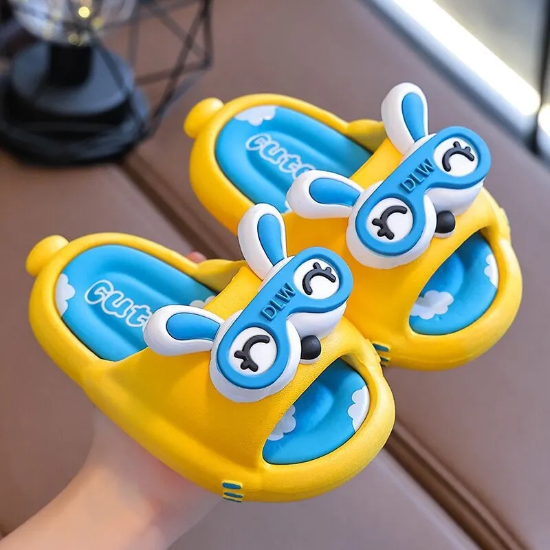 Summer Children's Cartoon Slippers Boys and Girls Feel Baby Non-Slip Soft Bottom Home Indoor Bath Outdoor Wear
