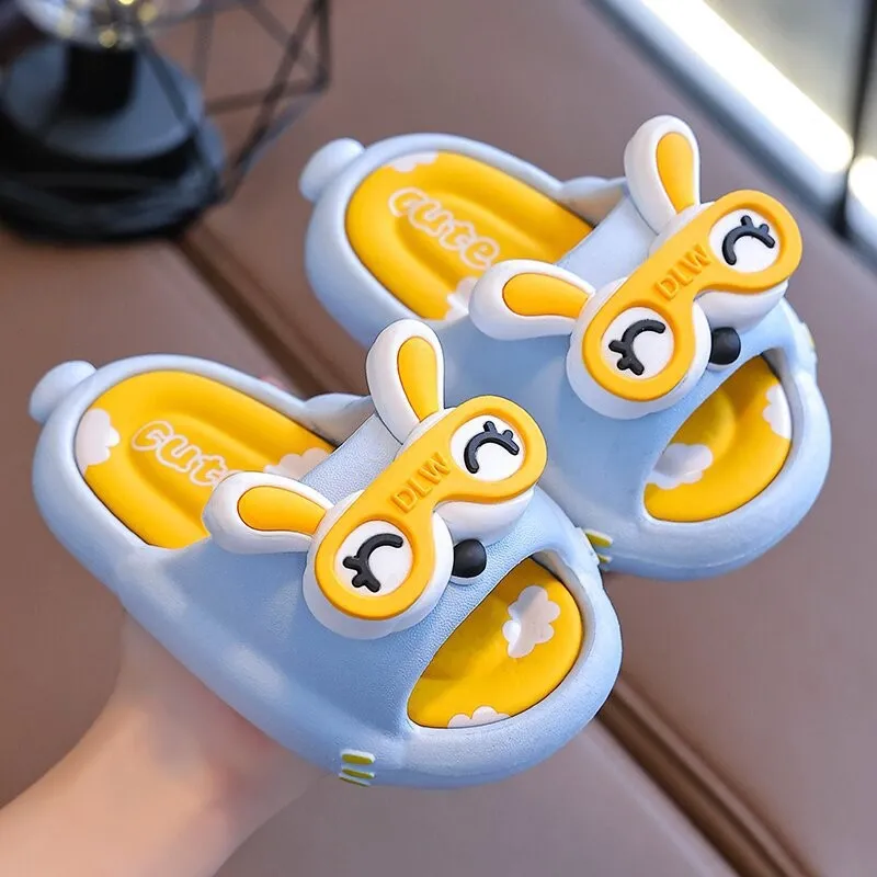 Summer Children's Cartoon Slippers Boys and Girls Feel Baby Non-Slip Soft Bottom Home Indoor Bath Outdoor Wear