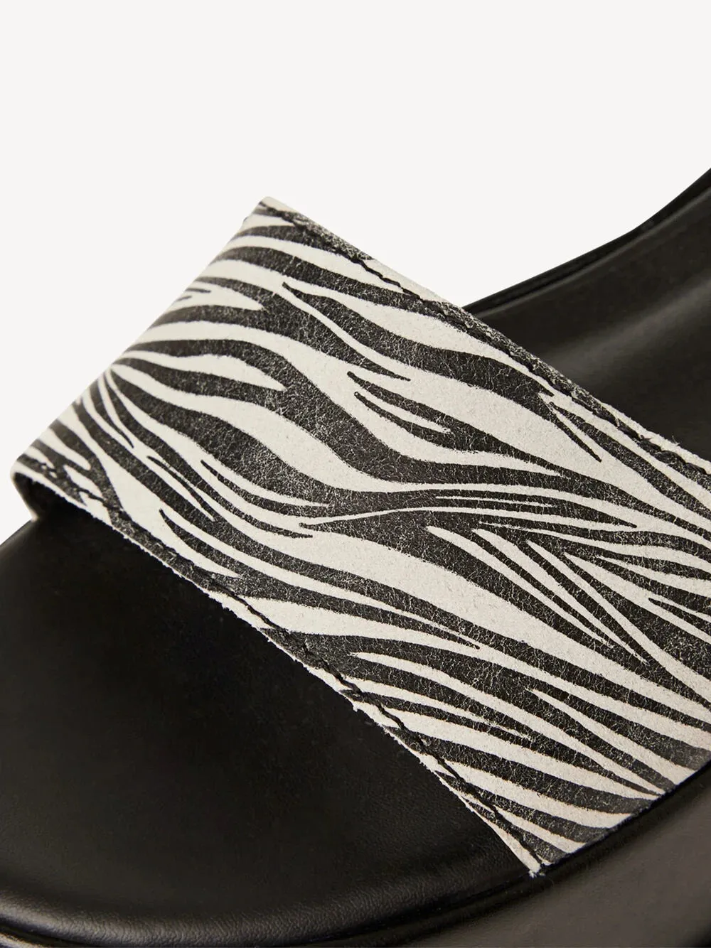 Tamaris - 28020 Black and Zebra Wedge Sandal