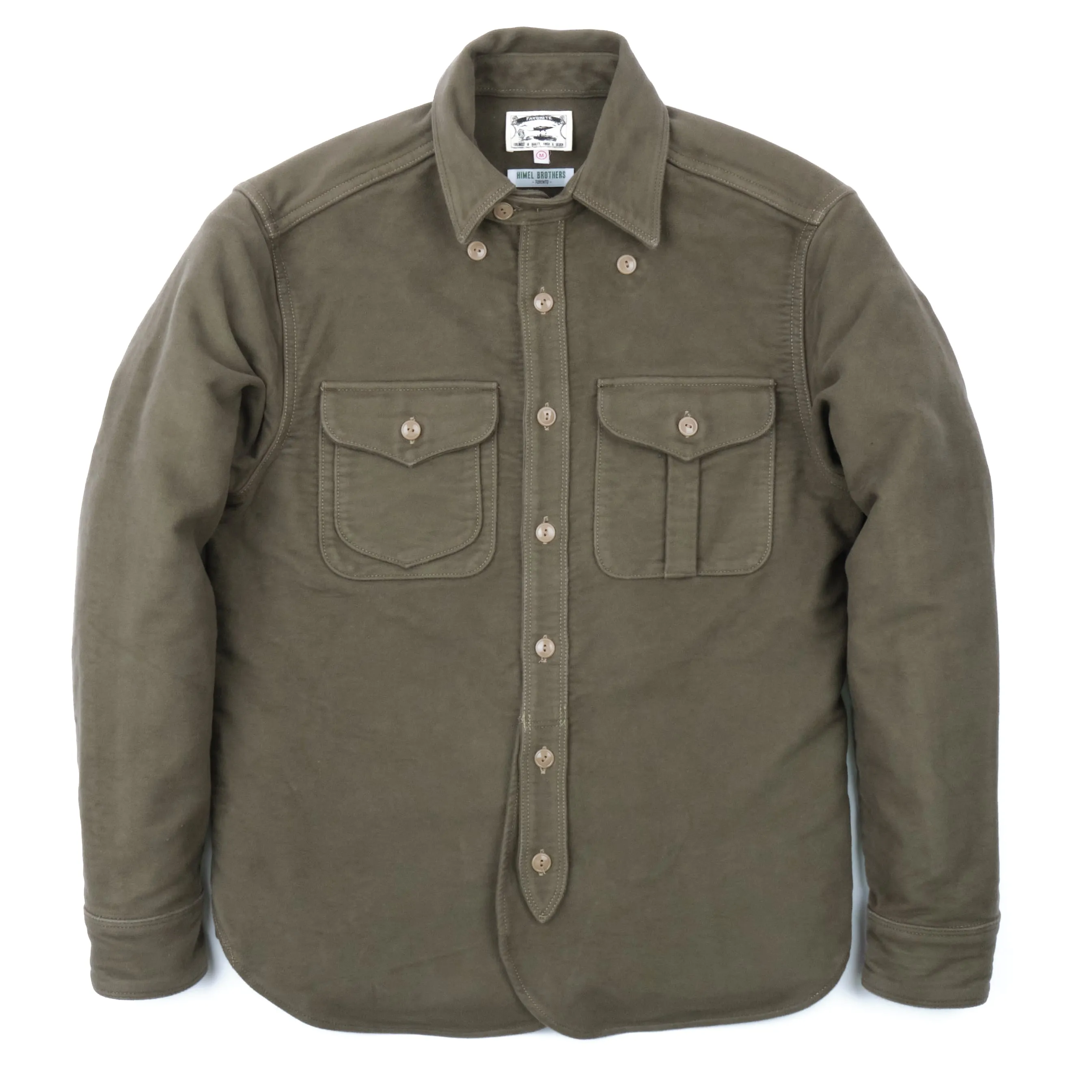 Thomson Camp Shirt, Lovat Green Brisbane Moss Moleskin (10oz)