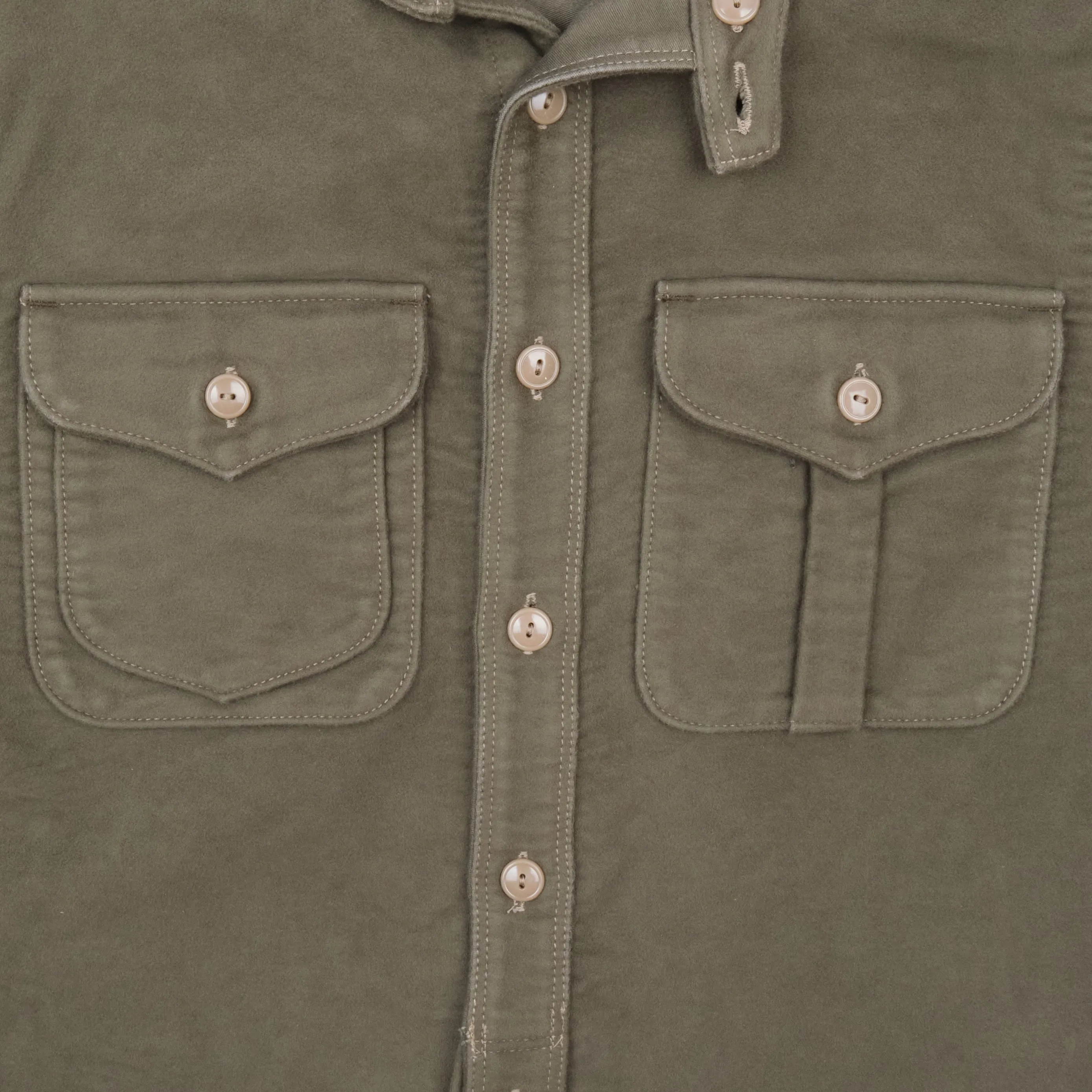 Thomson Camp Shirt, Lovat Green Brisbane Moss Moleskin (10oz)