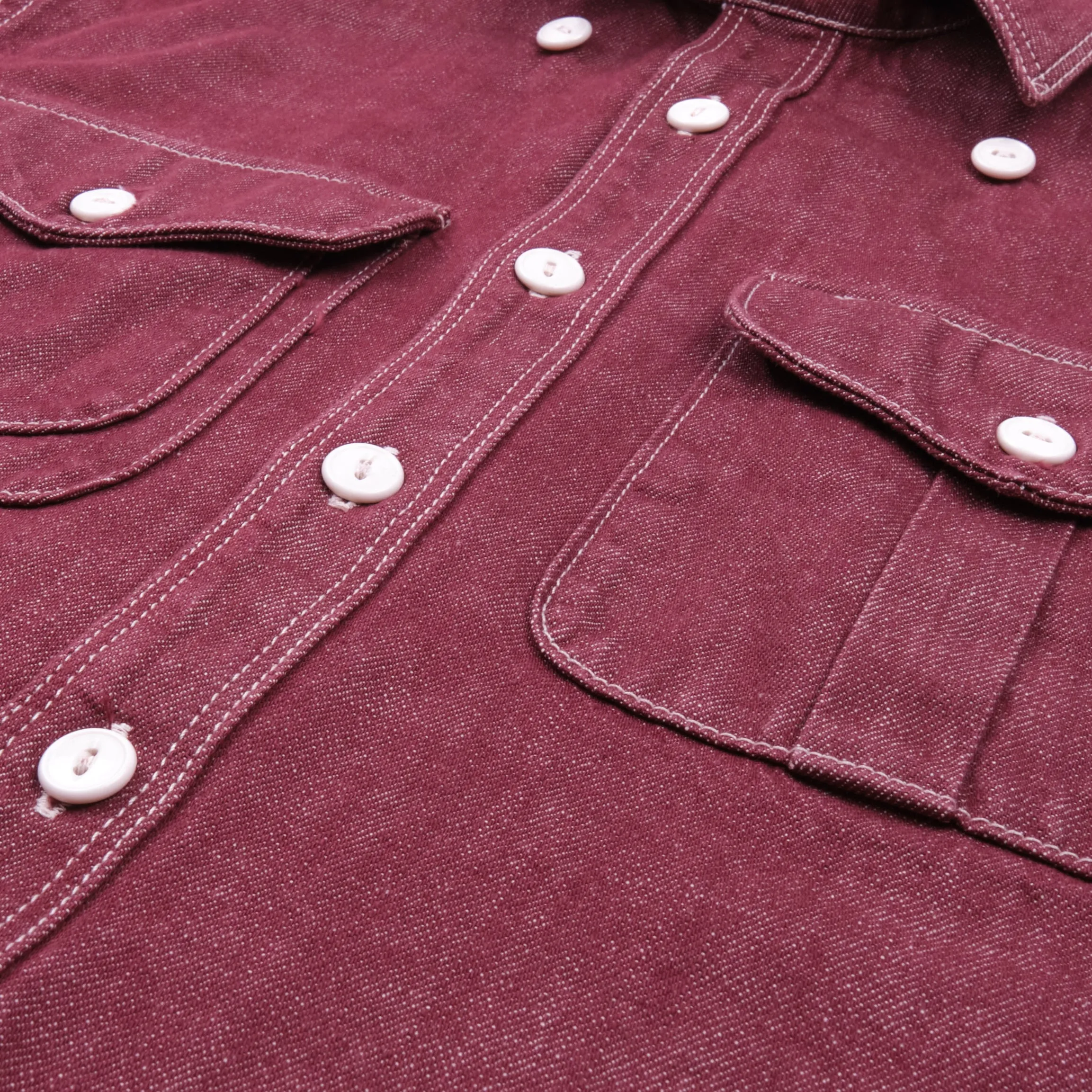 Thomson Camp Shirt, USA Cone Burgundy Denim (10oz)