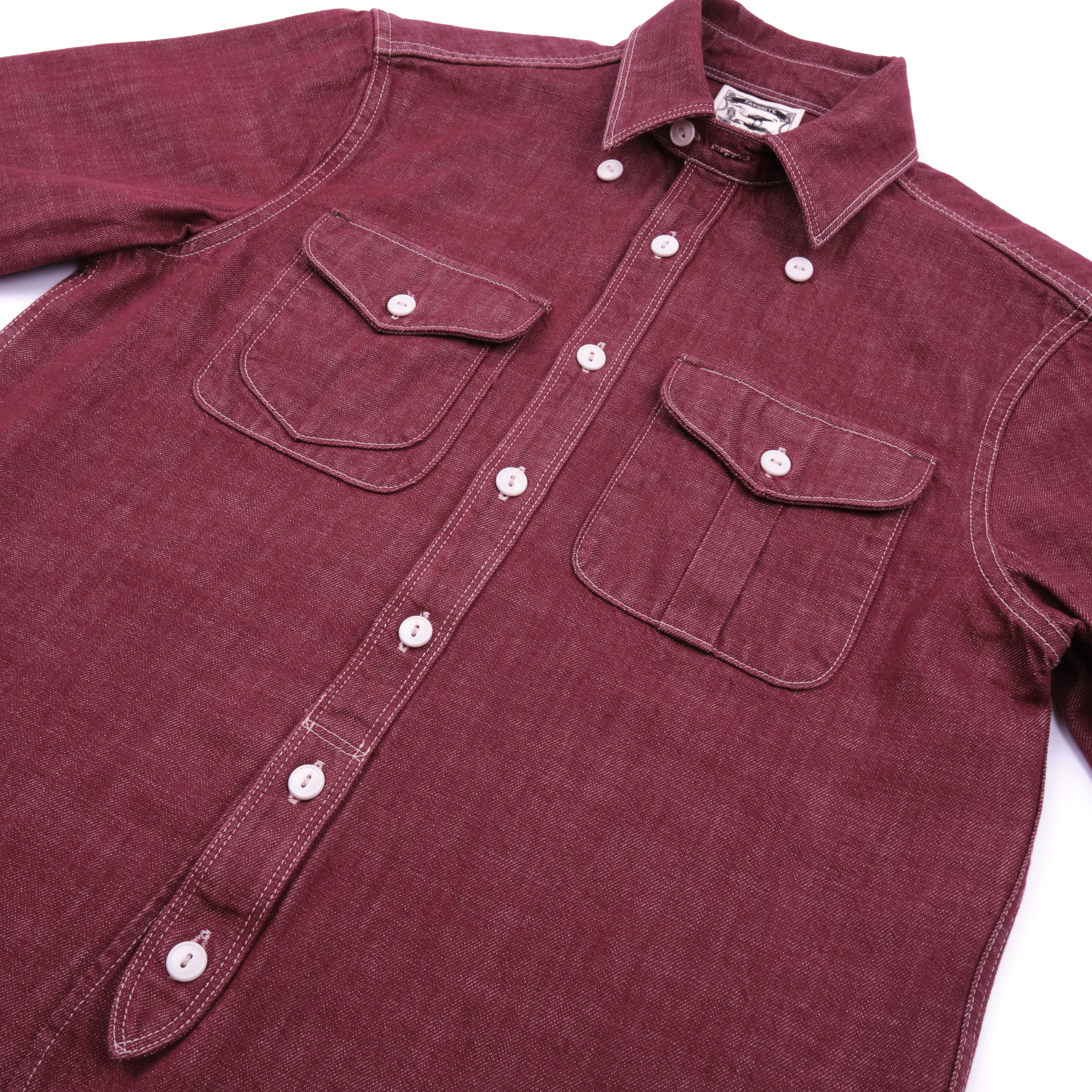 Thomson Camp Shirt, USA Cone Burgundy Denim (10oz)