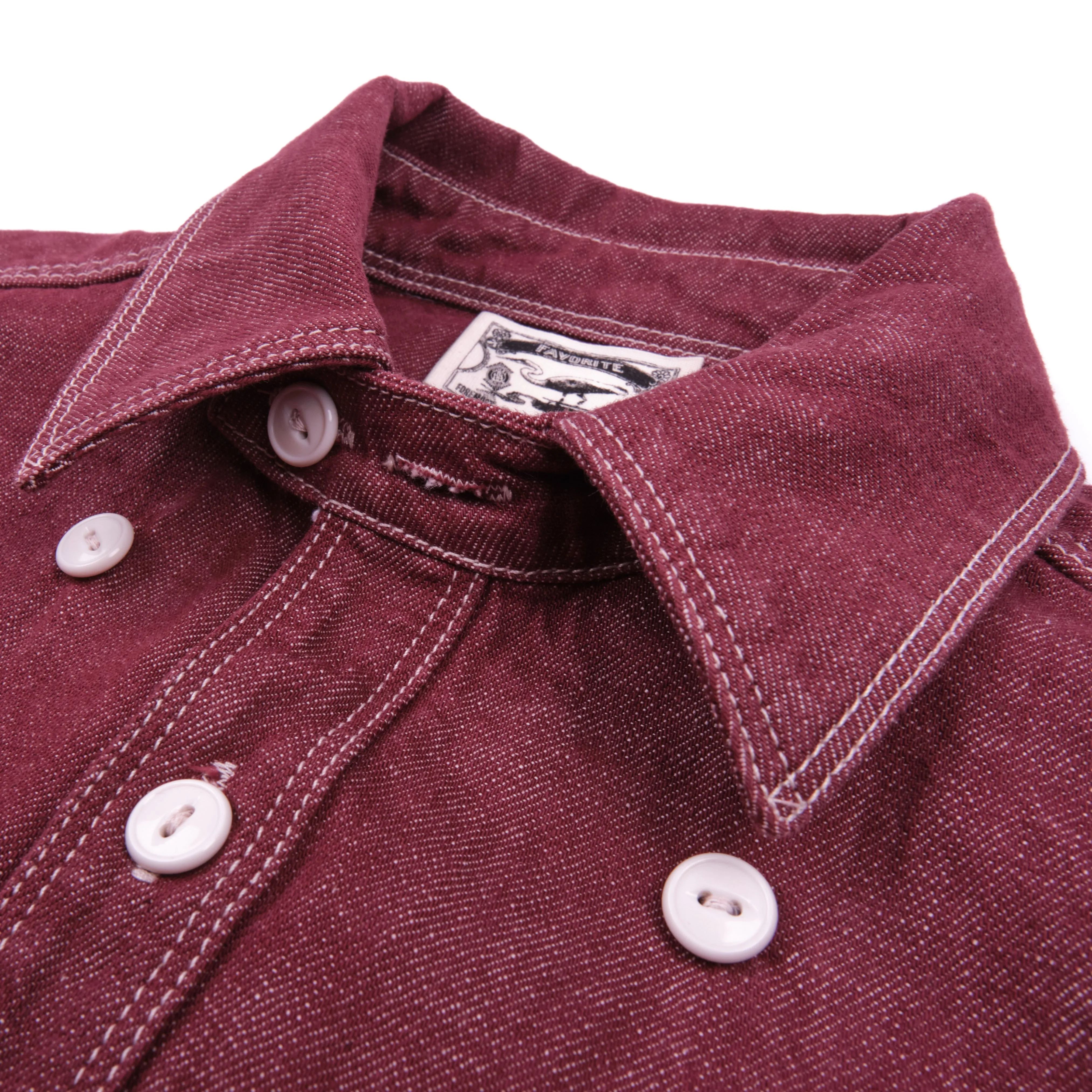 Thomson Camp Shirt, USA Cone Burgundy Denim (10oz)