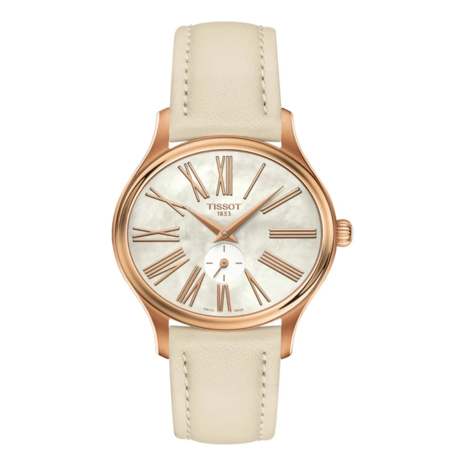 Tissot 16mm Bella Ora Beige Leather Strap
