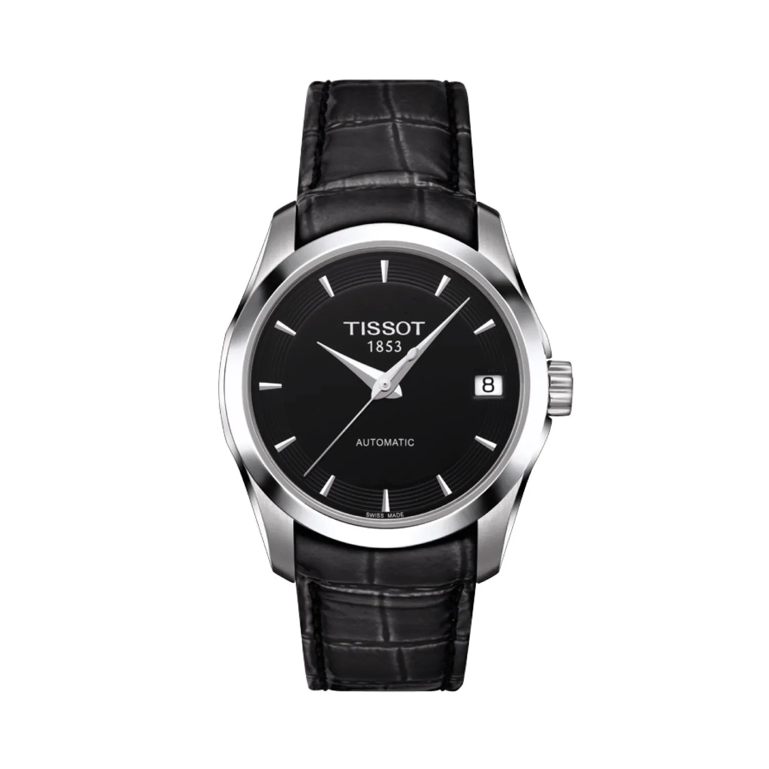 Tissot 18mm Couturier Black Leather Strap without Buckle