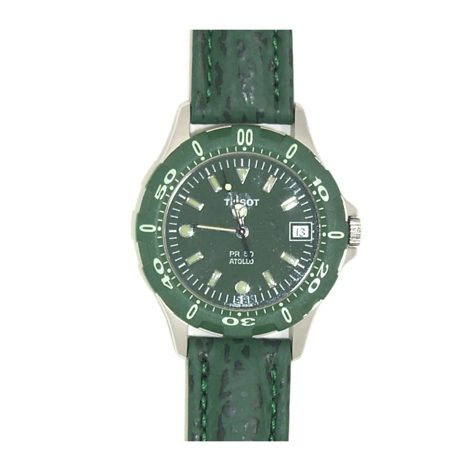 Tissot 18mm Green Leather Strap