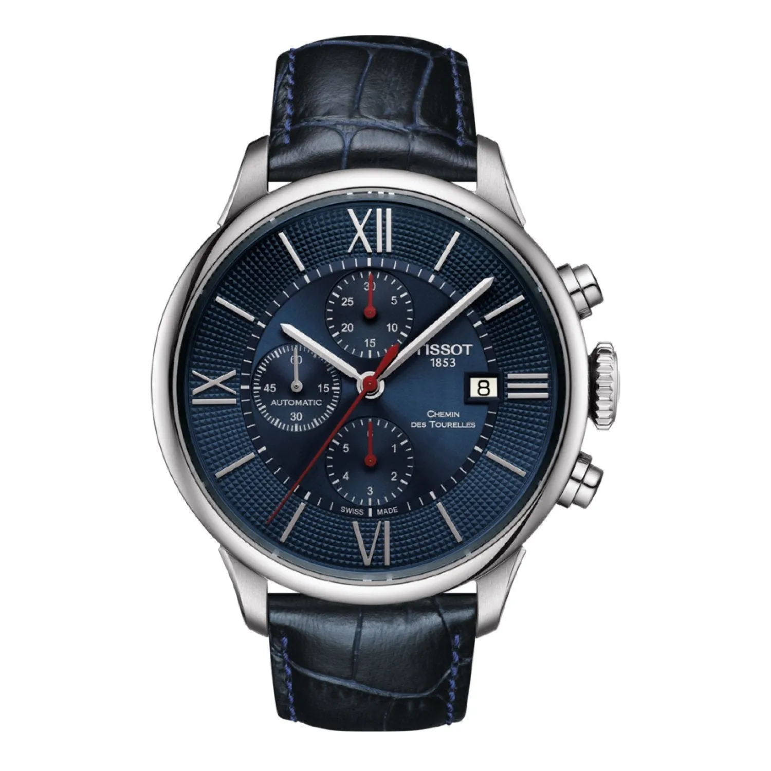 Tissot 21mm Chemin Des Tourelles Dark Blue Leather Strap without Buckle