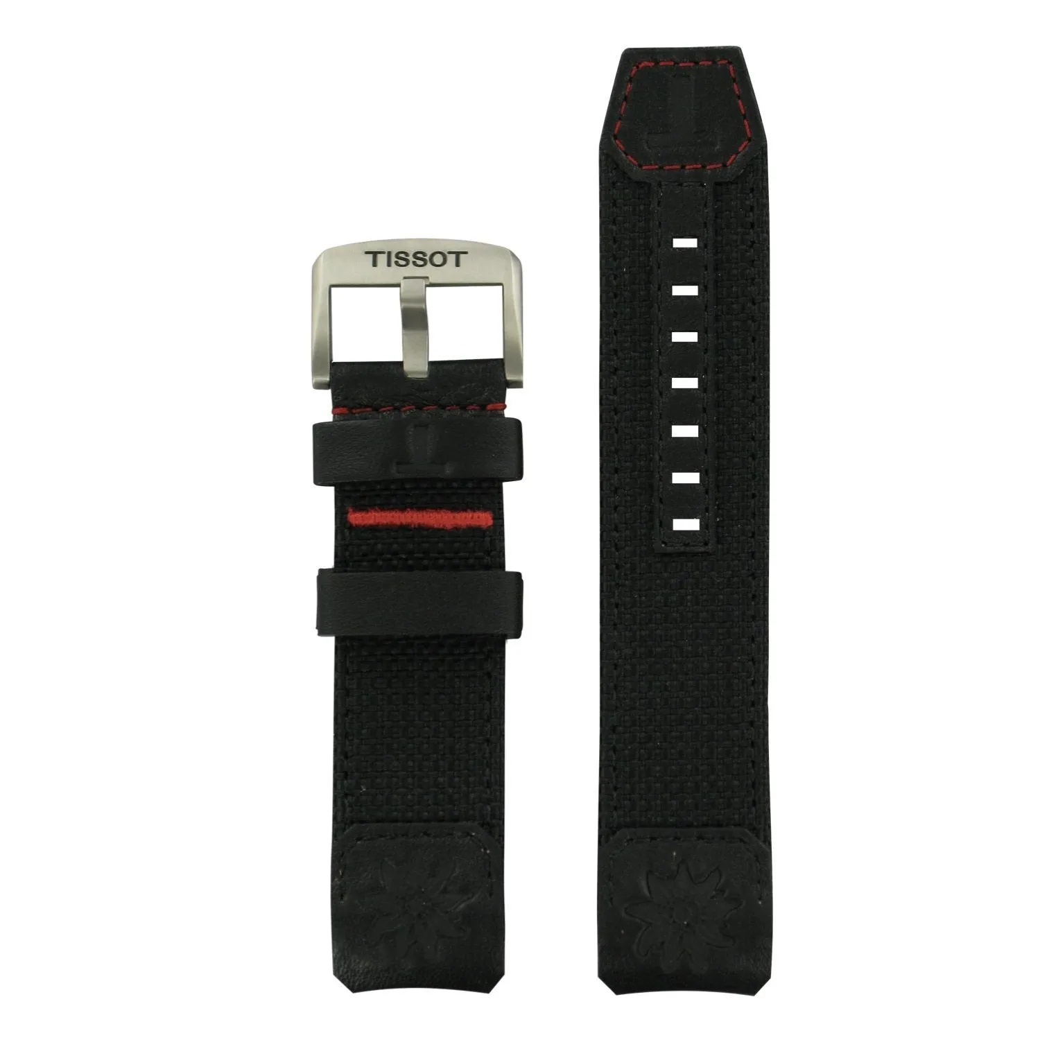 Tissot 22mm T-Touch Solar Black Textile Over Leather Strap