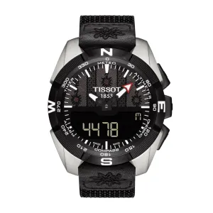 Tissot 22mm T-Touch Solar Black Textile Over Leather Strap