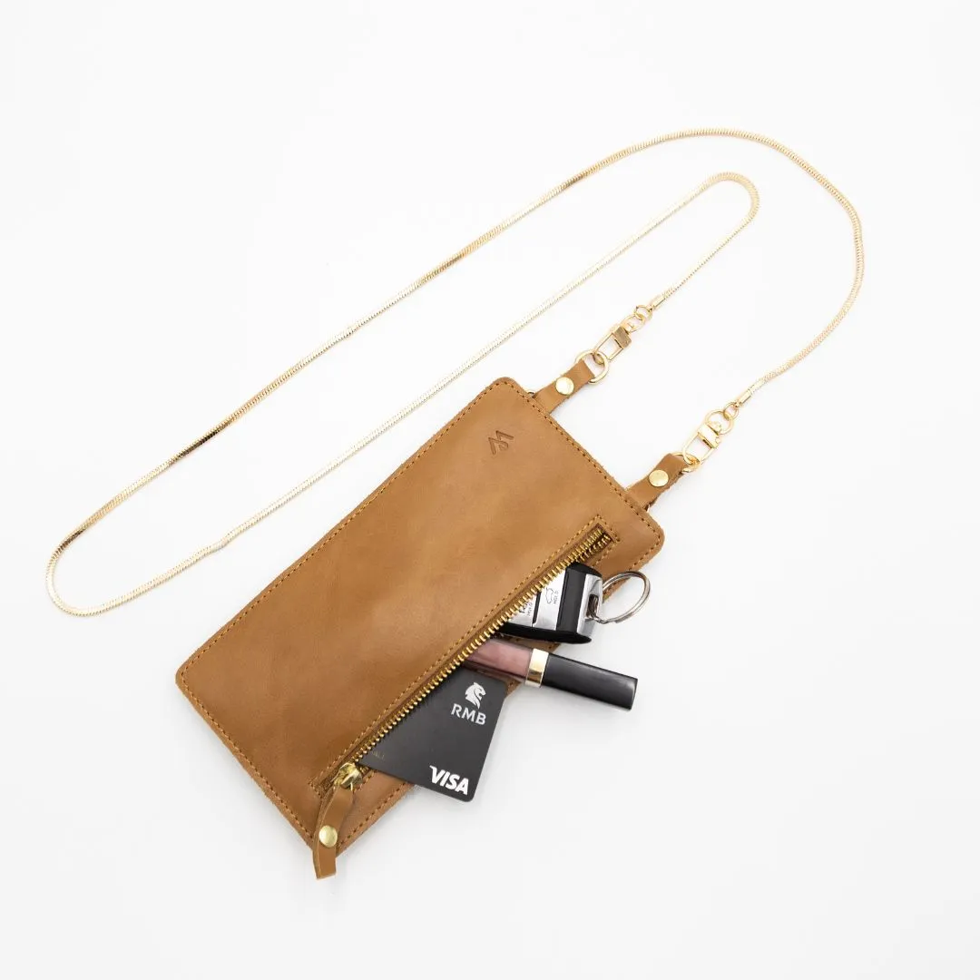Toffee Gold Leather Purse & Strap (No studs)