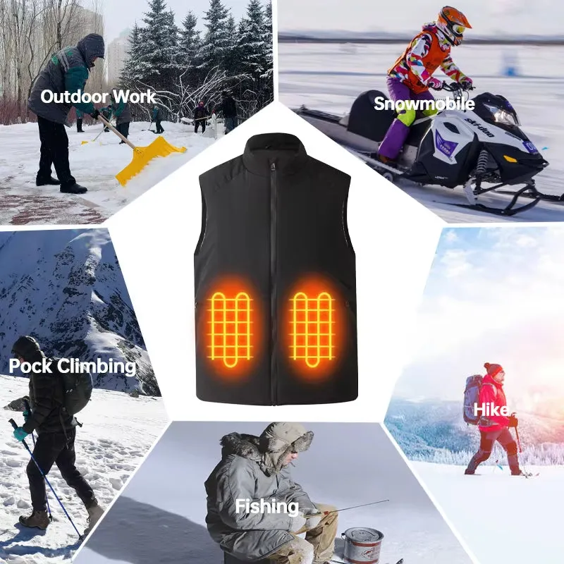 Unisex 6 Area Black Graphene Heated Gilet