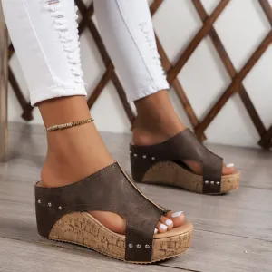 Wedge Peep Toe Platform Sandals